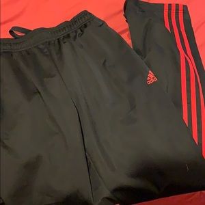 men’s red & black tracksuit pants sweats tricot M
